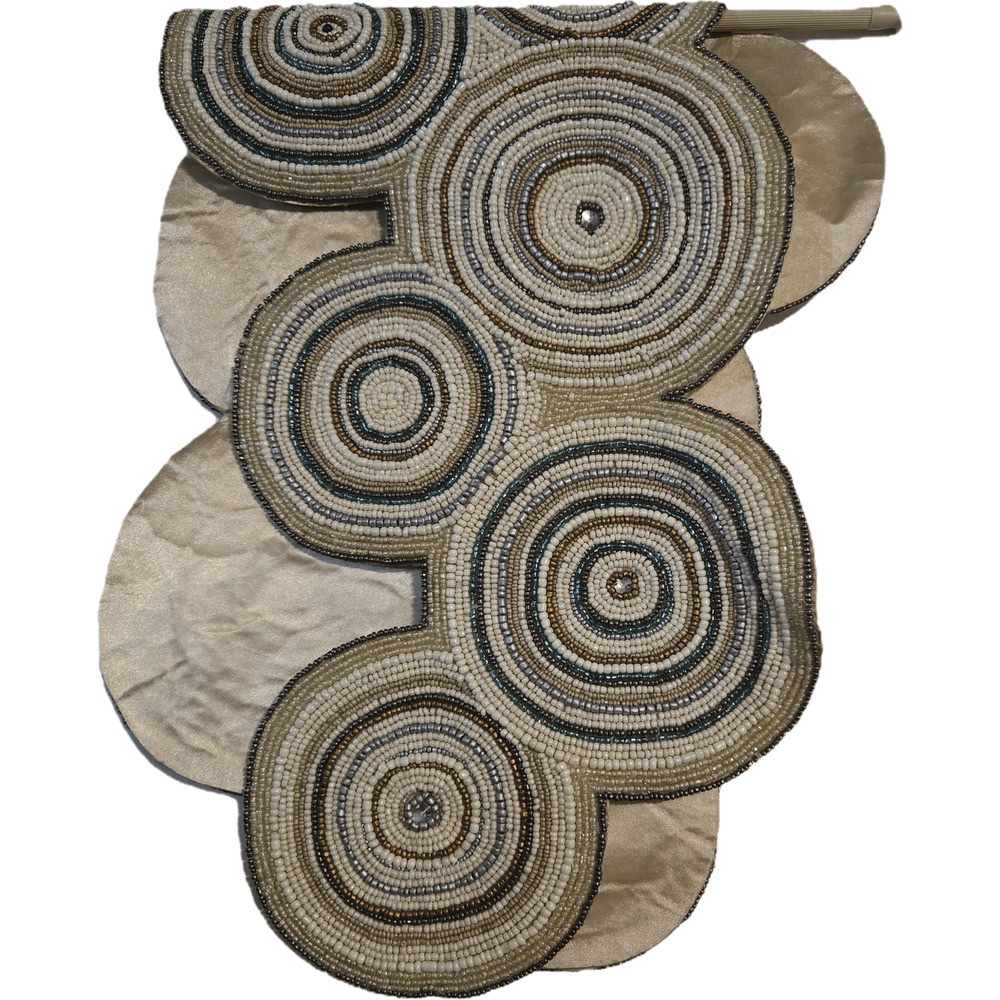 Beaded Abstract Geometric Concentric Circle Table Runner